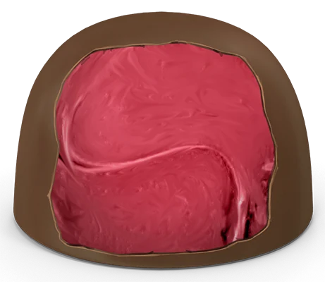 Bombom de Chocolate ao Leite
com Recheio de Morango