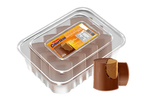 Paçoca coberta com chocolate sabor ao leite