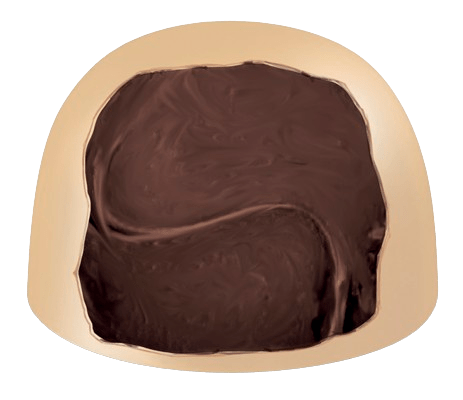 Bombom de Chocolate Branco
com Recheio de Chocolate Meio Amargo